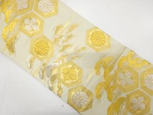 アンティーク　笠松に花亀甲模様織り出し袋帯（材料）